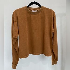 Jungmaven Cropped Long Sleeve Tee in Copper size Small EUC